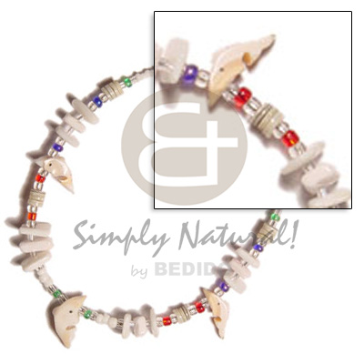 luhuanus fish fetish  glass beads  ext chain - Wooden Anklets