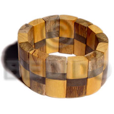 Elastic patched 3 kinds of Wooden Bangles