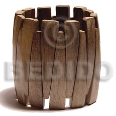greywood wood elastic bangle  clear coat finish  / ht=55mm - Wooden Bangles