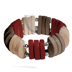 Natural white wood brown beige maroon combination Wooden Bangles