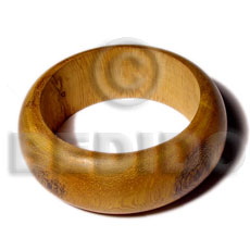 robles rounded wood  bangle  clear coat finish / ht= 1 inch / 65mm inner diameter / 82mm outer diameter - Wooden Bangles