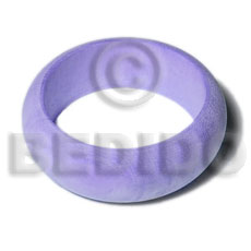 nat. white wood in lilac shade rounded wood  bangle   clear coat finish/ ht= 1 inch / 65mm inner diameter / 82mm outer diameter - Wooden Bangles