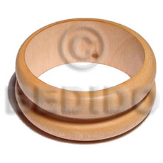 ambabawod double round wood  bangle   clear coat finish / ht= 3 inches / 65mm inner diameter / thickness= 10mm - Wooden Bangles