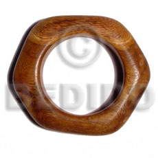 bayong chunky irregular wood bangle   clear coat finish / ht= 35mm / 65mm inner diameter / thickness= 20mm /outer diameter=110mm - Wooden Bangles