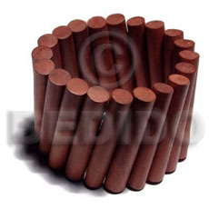 elastic nat. wood  stick bangle   clear coat finish/ 10mmx65mm - Wooden Bangles