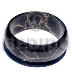 nat. wood bangle in black & gold metallic crackle painting ht=30mm thickness=8mm inner diameter=65mm - Wooden Bangles