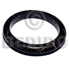 nat. wood bangle in blackcrackle painting ht=12mm thickness=10mm inner diameter=65mm - Wooden Bangles