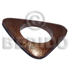 nat. wood bangle in brown & metallic gold crackle painting ht=13mmmm thickness=45mm inner diameter=65mm outer diameter=140mm - Wooden Bangles