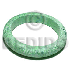 h=15mm thickness=10mm inner diameter-65mm nat. wood bangle in marbled texture brush paint mint green  silver and dark green splashing - Wooden Bangles