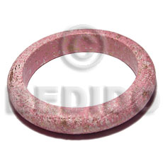 h=15mm thickness=10mm inner diameter=65mm nat. wood bangle in marbled texture brush paint pink  gold and white splashing - Wooden Bangles