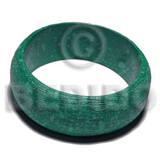 h=30mm thickness=10mm inner diameter=65mm nat. wood bangle in marbled texture brush paint / forest green tones - Wooden Bangles