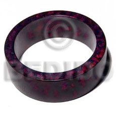 h=25mm thickness=10mm nat. wood bangle in glossy marble maroon/black  combination - Wooden Bangles