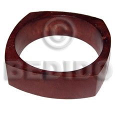 h=22mm thickness=10mm diameter=65mm nat. wood bangle in matte reddish brown tone - Wooden Bangles