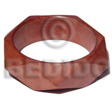 h=25mm thickness=12mm diameter=65mm nat. wood ring bangle in reddish brown tone - Wooden Bangles