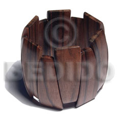 50mmmx18mmx11mm ( 14 pcs ) camagong tiger  elastic bangle - Wooden Bangles