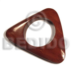 chunky / ivy / stained and  clear coated high gloss polished triangle nat. wood bangle - Wooden Bangles