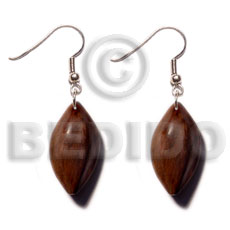dangling 35mmx30mm bayong wood - Wooden Earrings