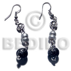 Dangling wood beads and 4-5mm Wooden Earrings