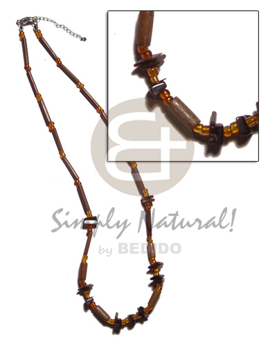 hand made Agsam bamboo wood beads