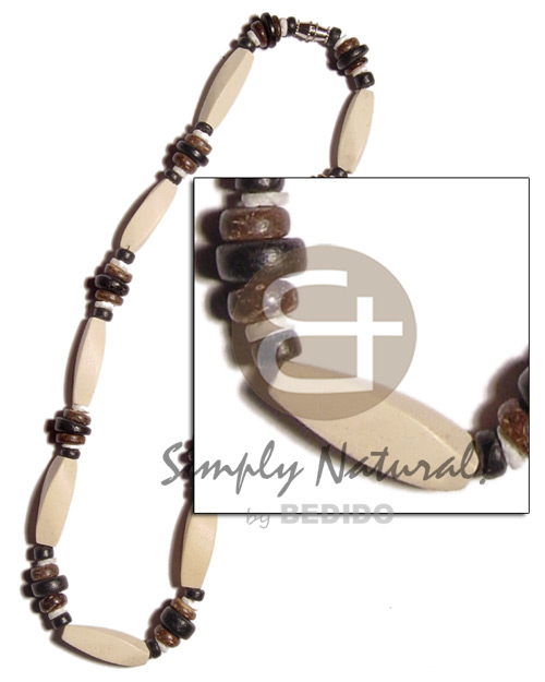 Bleach twisted wood beads