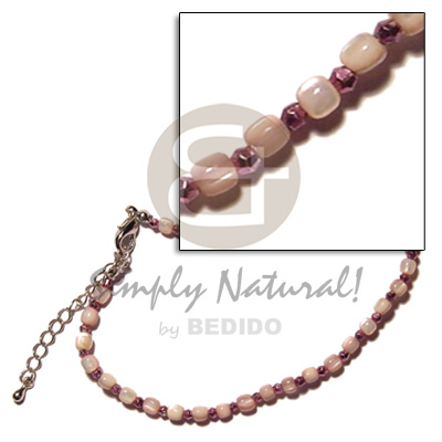 troca beads  glass beads alt. - Anklets