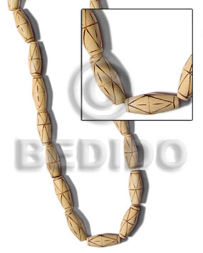hand made Natural wood football burning Bamboo Wood Burning Beads