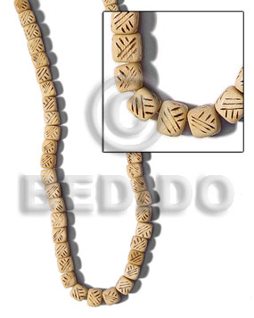 Dice natural wood burning Bamboo Wood Burning Beads