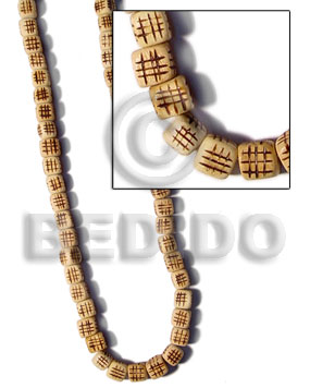 Natural wood dice burning Bamboo Wood Burning Beads