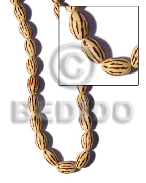 hand made 25mm natural wood oval Bamboo Wood Burning Beads