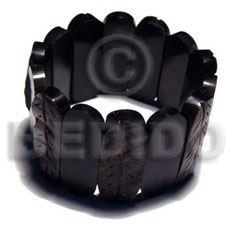 Elastic capsule black horn bangle Bone Bangles Horn Bangles