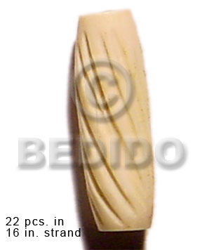 natural bone tube  groove 19mmx8mm / 21 pcs. in 16in. strand - Bone Beads