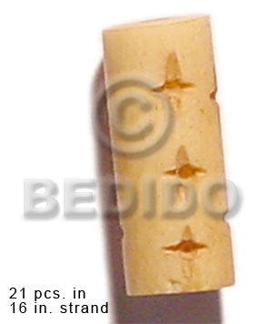 natural bone tube  groove 19mmx8mm / 21 pcs. in 16in. strand - Bone Beads