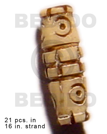 natural antique bone/ tube  groove 19mmx8mm / 21 pcs. in 16in. strand - Bone Beads