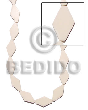 white bone diamond 25mmx15mm - Bone Bicone Diamond Beads