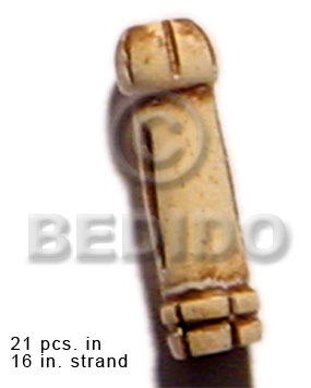 natural bone tube  groove 19mmx8mm / 21 pcs. in 16in. strand - Bone Carved Beads