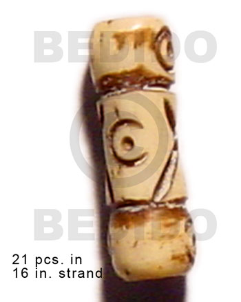 Natural bone tube groove Bone Carved Beads
