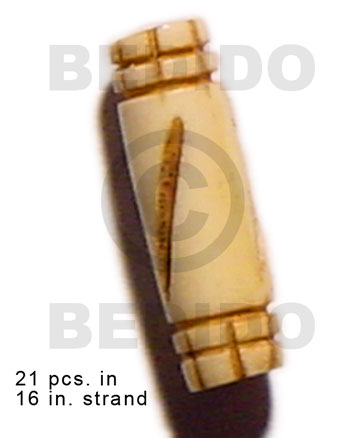 Natural bone tube groove Bone Carved Beads