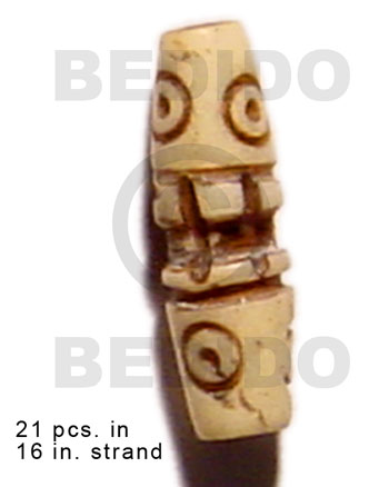 natural antique bone/ tube  groove 19mmx8mm / 21 pcs. in 16in. strand - Bone Carved Beads