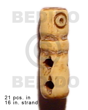 natural antique bone/ tube  groove 19mmx8mm / 21 pcs. in 16in. strand - Bone Carved Beads