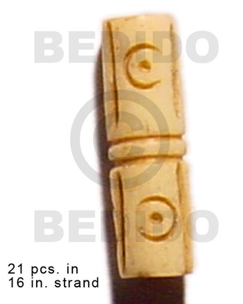 natural antique bone/ tube  groove 19mmx8mm / 21 pcs. in 16in. strand - Bone Carved Beads