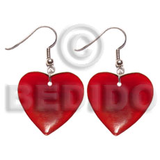 30mm heart red horn Bone Earrings Horn Earrings