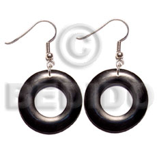 Dangling 35mm ring black Bone Earrings Horn Earrings