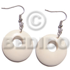 Dangling round 35mm carabao horn Bone Earrings Horn Earrings