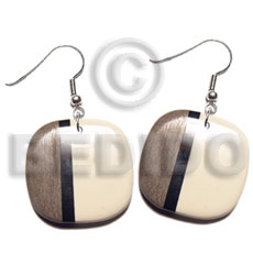 Dangling 30mm greywood carabao bone Bone Earrings