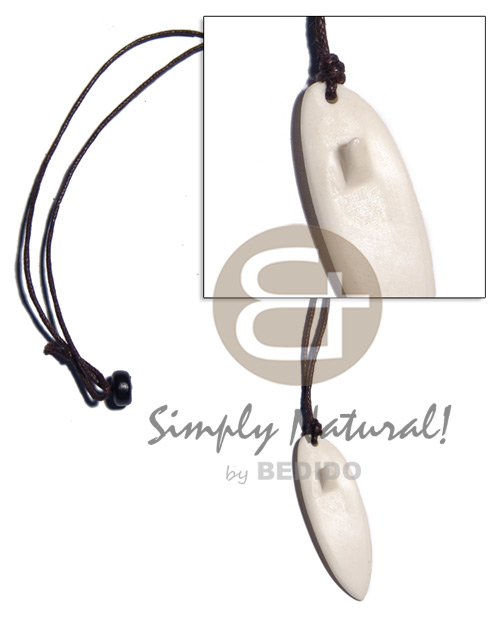 40mmx15mm White Carabao Bone Surfboard