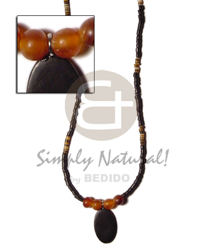 hand made 2-3mm coco heishe black Bone Necklace Horn Necklace