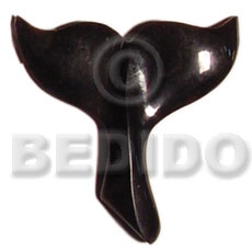 Black horn mermaids tail 45mm Bone Pendants