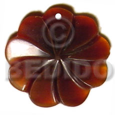 Amber flower horn 35mm Bone Pendants