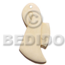 45mm art lady natural white bone - Bone Pendants