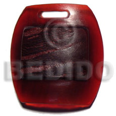 Red horn rectangle 45mmx40mm Bone Pendants